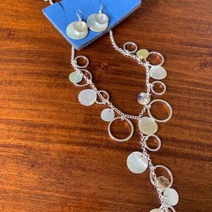 Brand New Shell and Silver Necklace and Earrings